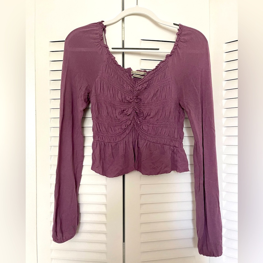 Urban Outfitters Purple Rouched Crop Top